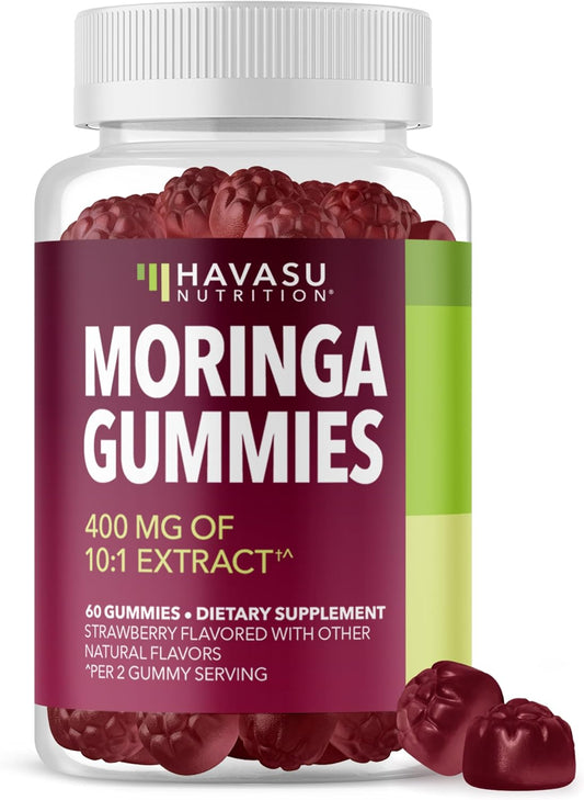 Moringa Gummies 400mg Per Serving, Green Superfood Supplement, 60 Count | Moringa Leaf Extract for Immune Support, Multivitamin Moringa Supplement, 60 Count, Vegan, Non-GMO, Gluten Free, 30 Servings Gsupps Australia