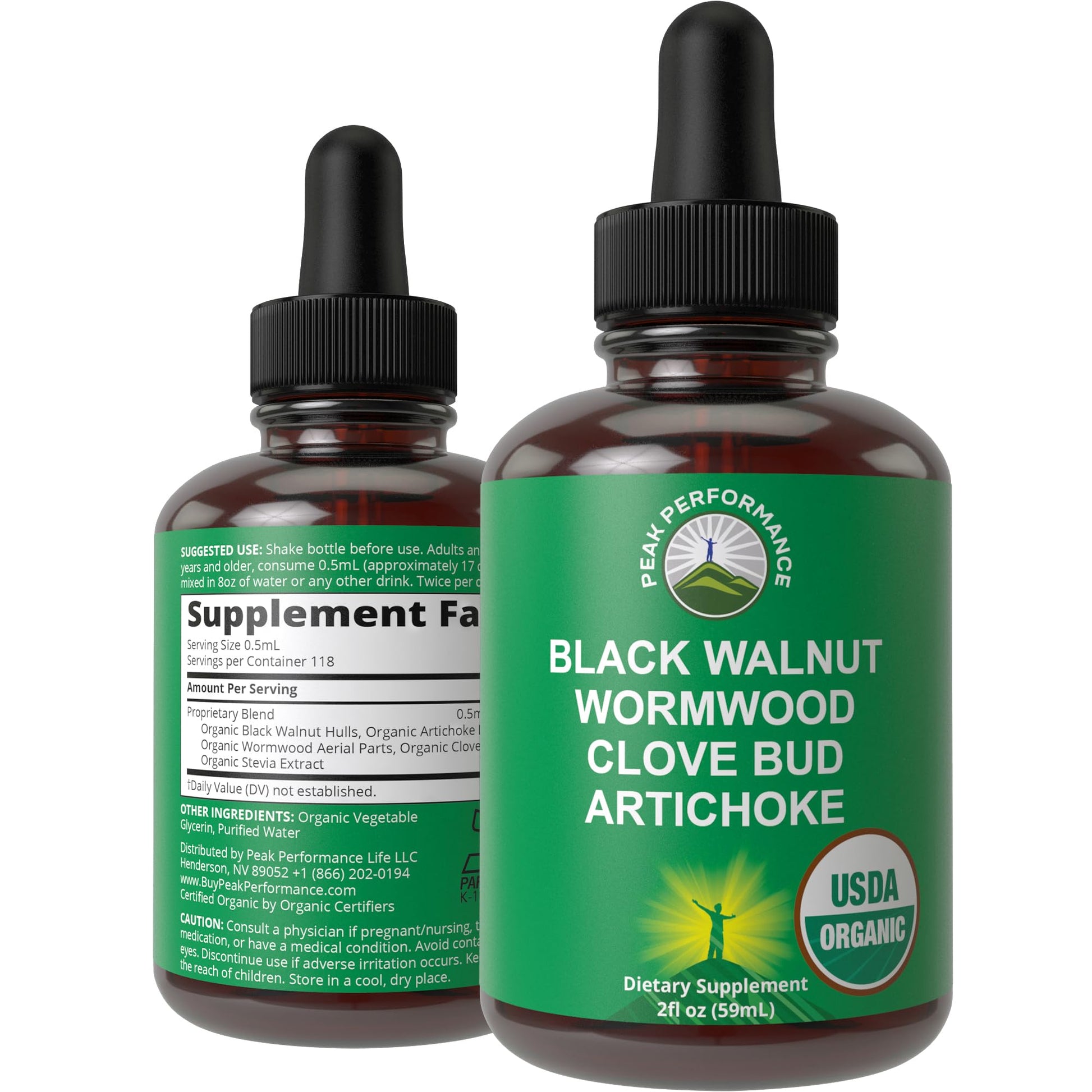 USDA Organic Wormwood Black Walnut Clove Drops Cleanse for Humans. Sugar Free Supplement for Intestinal Cleanse, Detox Support for Adults and Kids. with Artichoke and Clove Bud. Kosher, No GMOs Peak Performance buy australia supplements