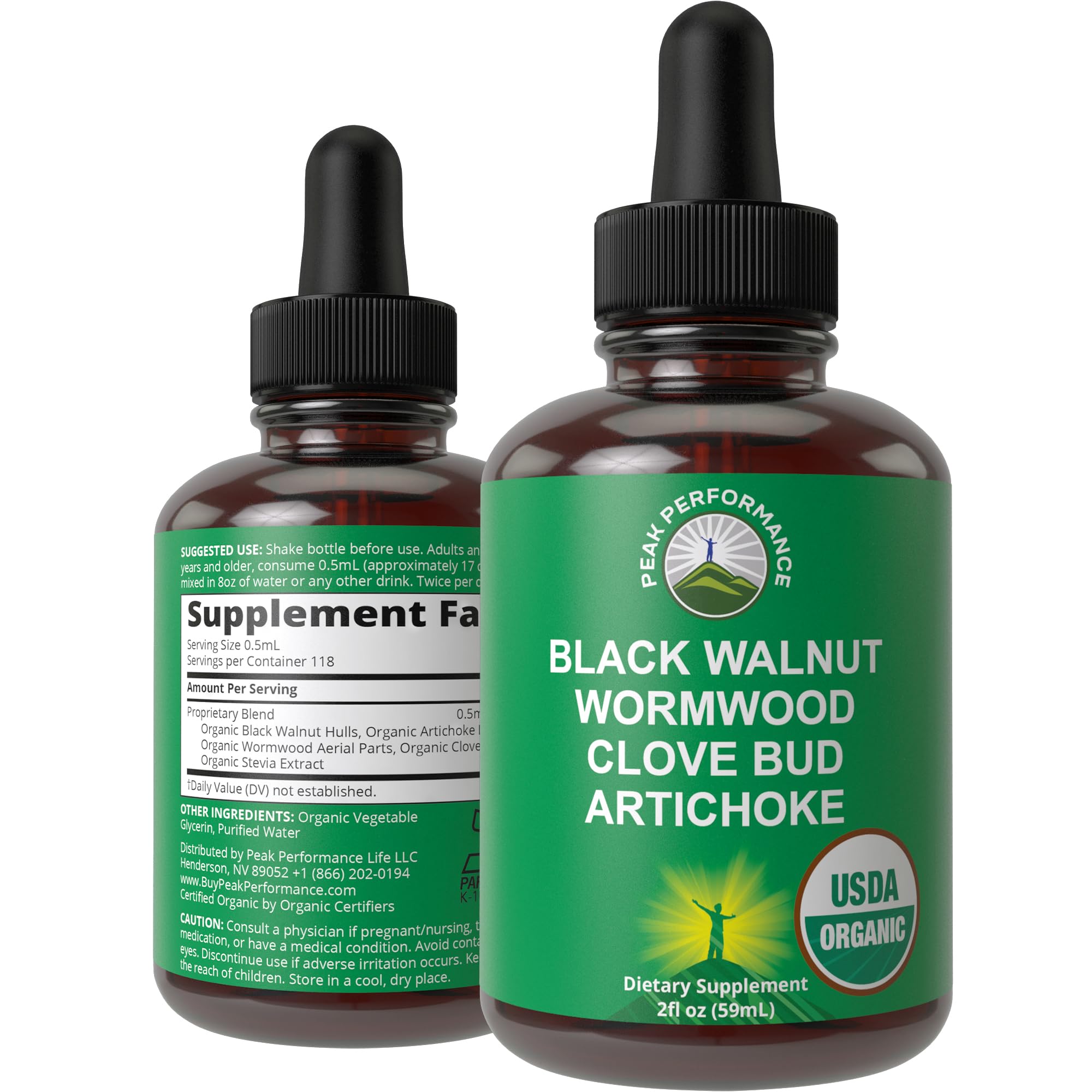 USDA Organic Wormwood Black Walnut Clove Drops Cleanse for Humans. Sugar Free Supplement for Intestinal Cleanse, Detox Support for Adults and Kids. with Artichoke and Clove Bud. Kosher, No GMOs Peak Performance buy australia supplements