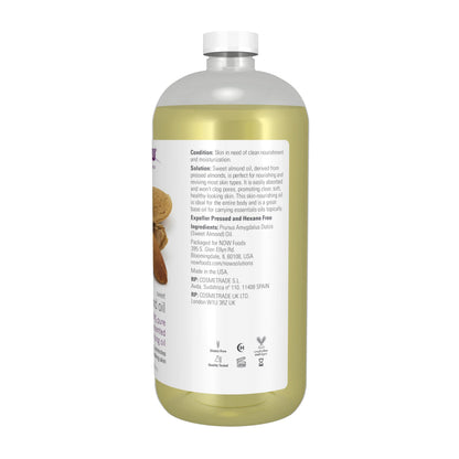 NOW Foods Solutions, Sweet Almond Oil, 100% Pure Moisturizing Oil, Promotes Healthy-Looking Skin, Unscented Oil, 16-Ounce,Package may vary Gsupps Australia