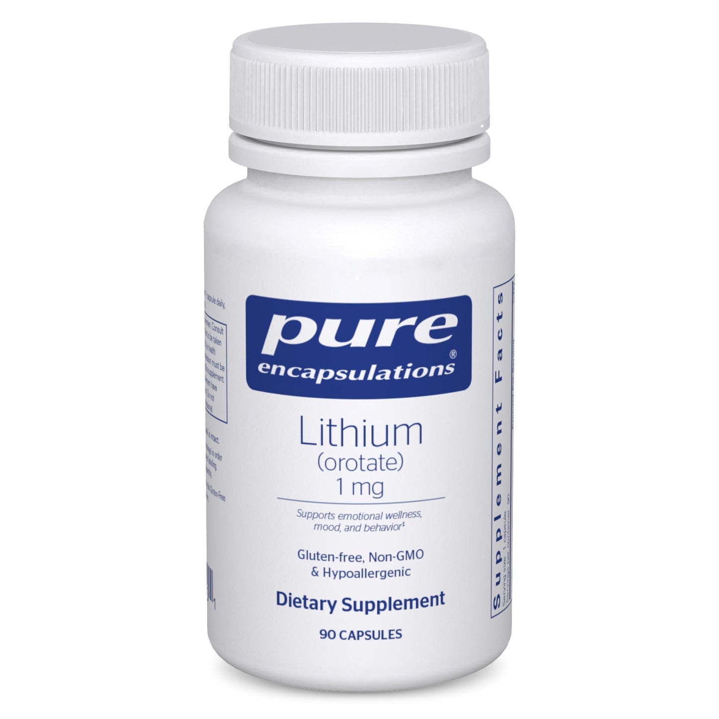 Pure Encapsulations Lithium (Orotate) 1 mg | Support for Calmness and Behavior | 90 Capsules Pure Encapsulations