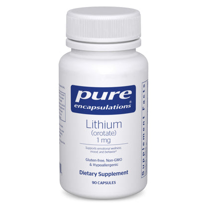Pure Encapsulations Lithium (Orotate) 1 mg | Support for Calmness and Behavior | 90 Capsules Pure Encapsulations