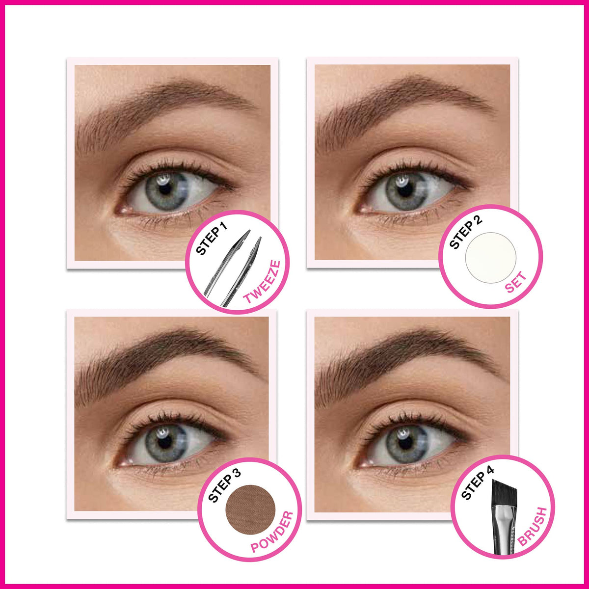 wet n wild Ultimate Eyebrow Makeup Kit, Long-Lasting Matte Brow Powder, Tweezers, Wax & Brush, Built-In Mirror, Purse-Friendly Compact - Dark Brown wet n wild