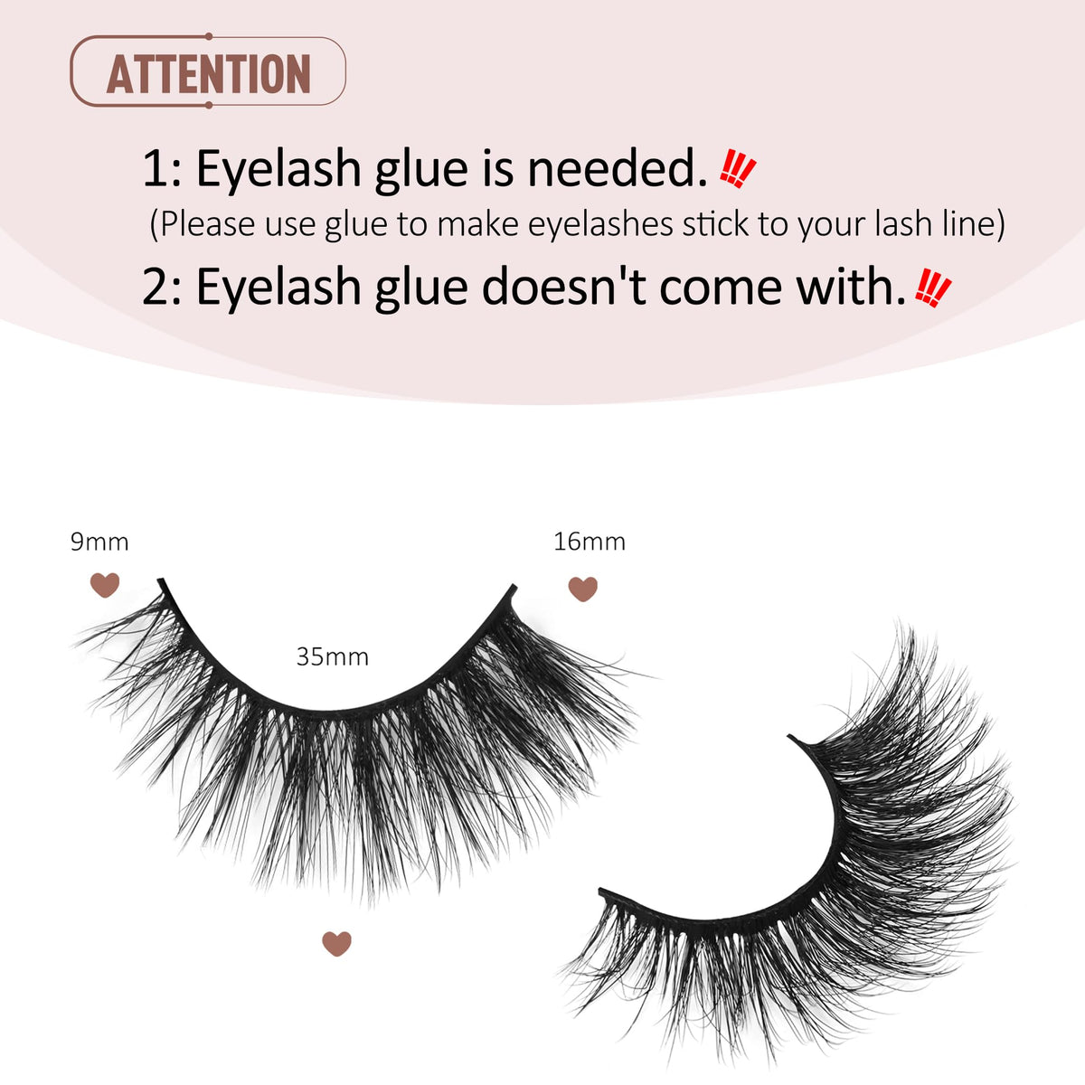 Onlyall Lashes Mink False Eyelashes Natural Wispy Lashes Soft Faux Mink Lashes Fluffy False Lashes 16MM A04 Onlyall