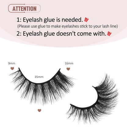 Onlyall Lashes Mink False Eyelashes Natural Wispy Lashes Soft Faux Mink Lashes Fluffy False Lashes 16MM A04 Onlyall