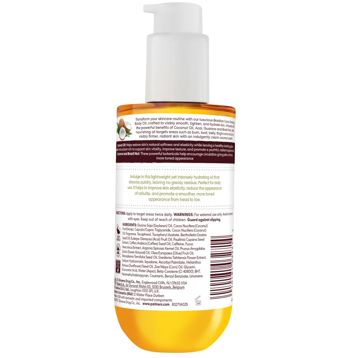 Palmer's Brazilian Cocoa Firming Body Oil, Coconut Oil Formula (6.5 Fl Oz) Palmer's