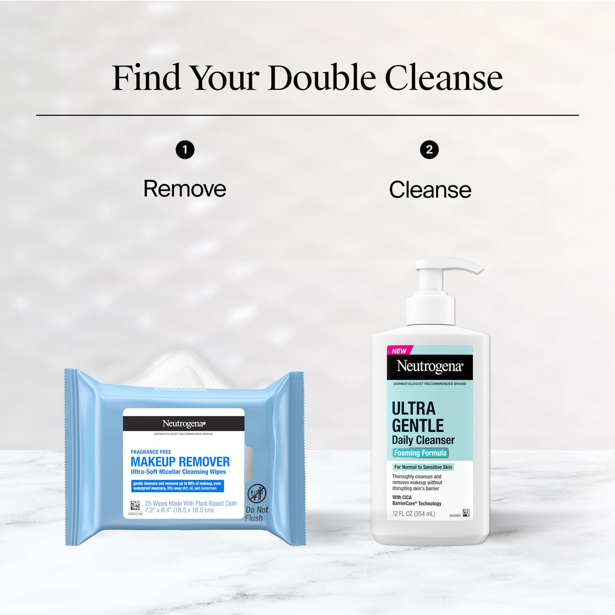Neutrogena Makeup Remover Wipes, Fragrance-Free, 2 Pack of 25 Ct Neutrogena