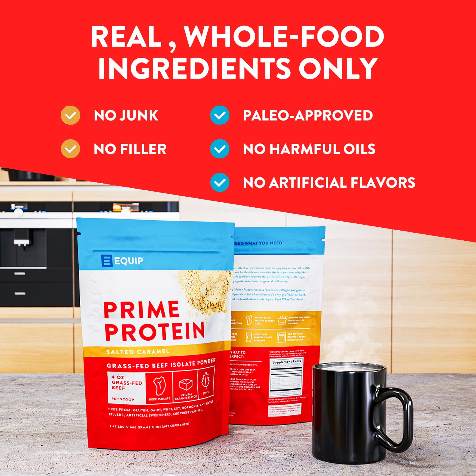 Equip Foods Prime Protein - Grass Fed Beef Protein Powder Isolate - Paleo and Keto Equip buy australia supplements