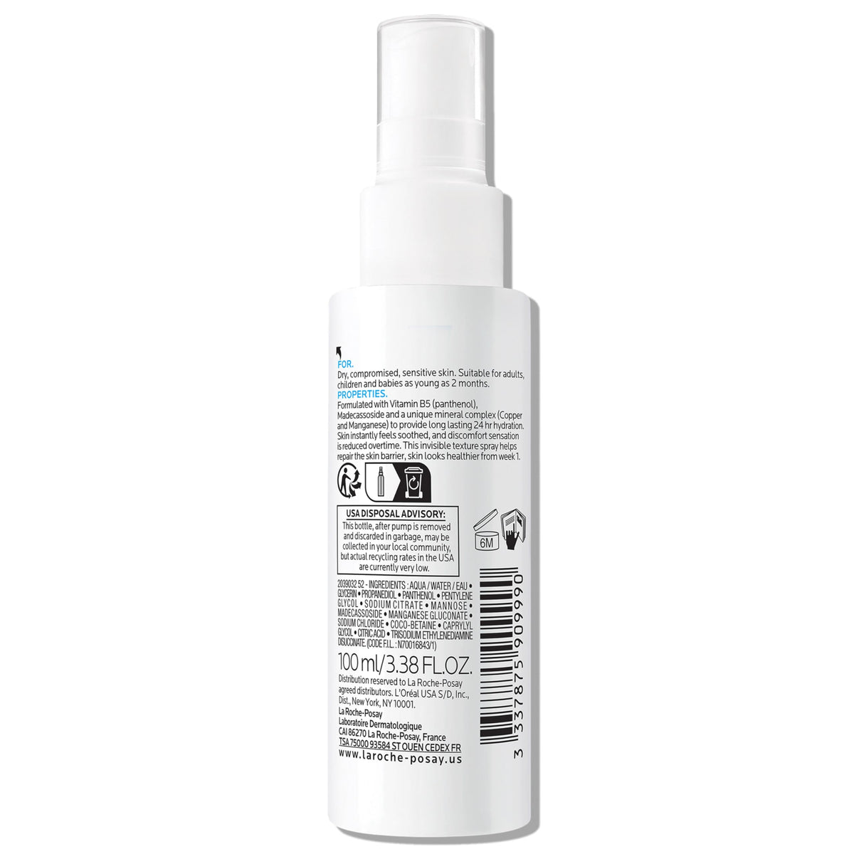 La Roche-Posay Cicaplast B5 Spray, Face Mist for Skin Barrier Repair 3.38oz La Roche-Posay