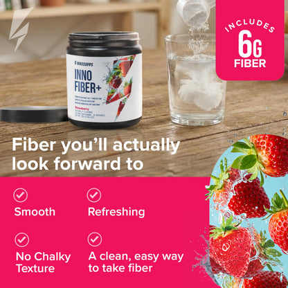 Inno Fiber+ 6g Daily 3-in-1 Fiber Supplement + Prebiotic, Probiotic, and Postbiotic for Men & Women, Supports Digestive Health, Gut Health, 30 Servings