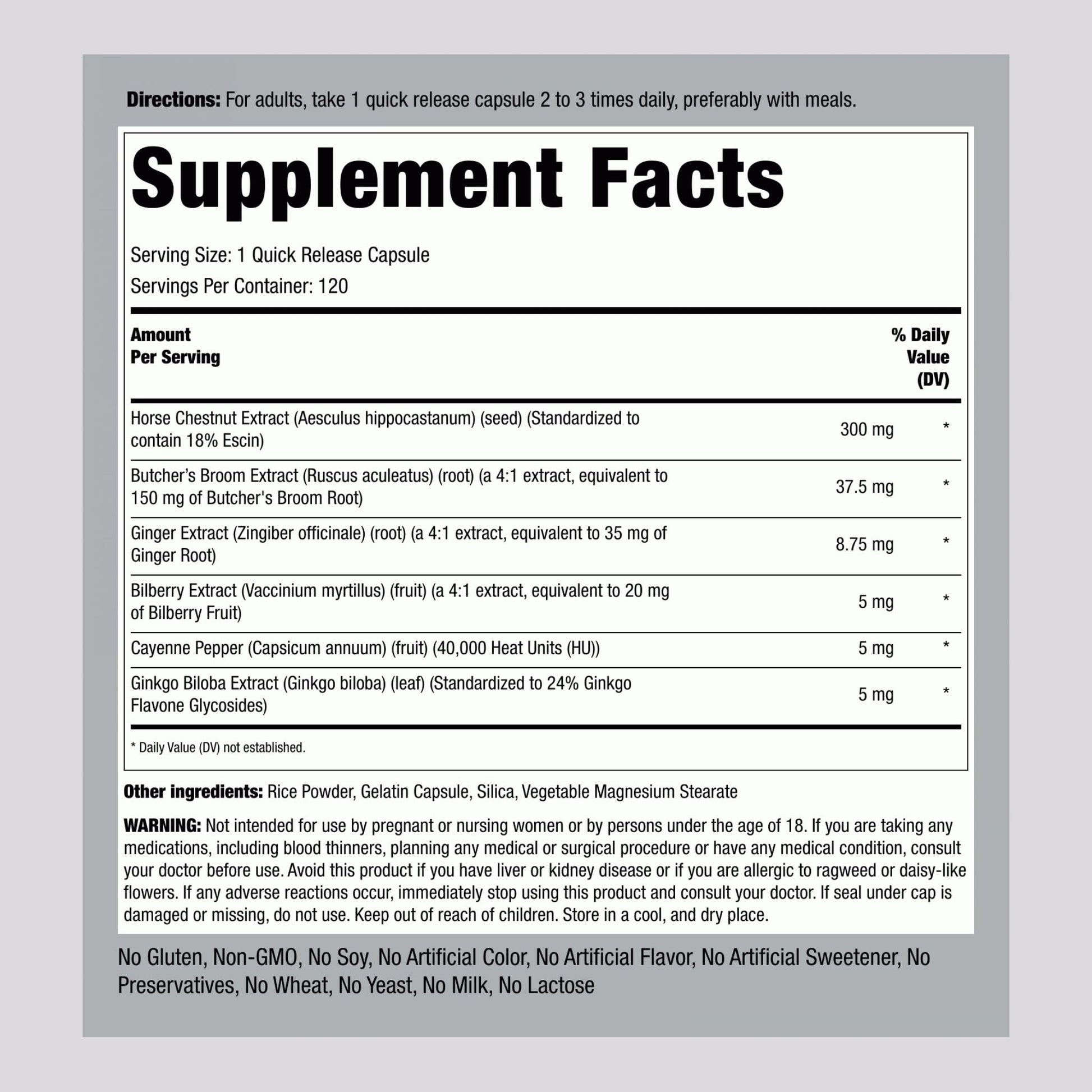 Piping Rock Circulation Supplement | 120 Capsules | Double Strength Complex | Non-GMO, Gluten Free Piping Rock buy australia supplements