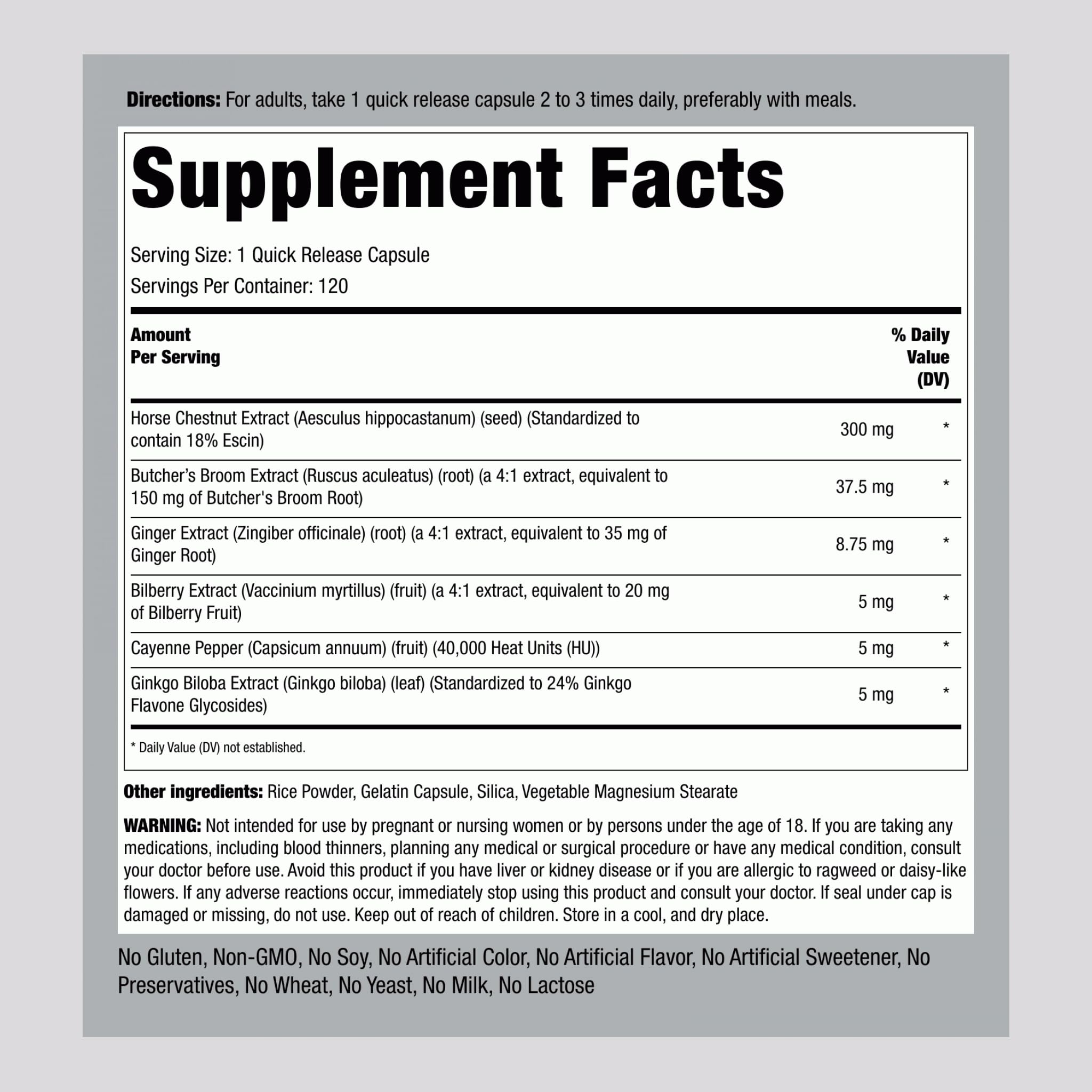 Piping Rock Circulation Supplement | 120 Capsules | Double Strength Complex | Non-GMO, Gluten Free Piping Rock buy australia supplements