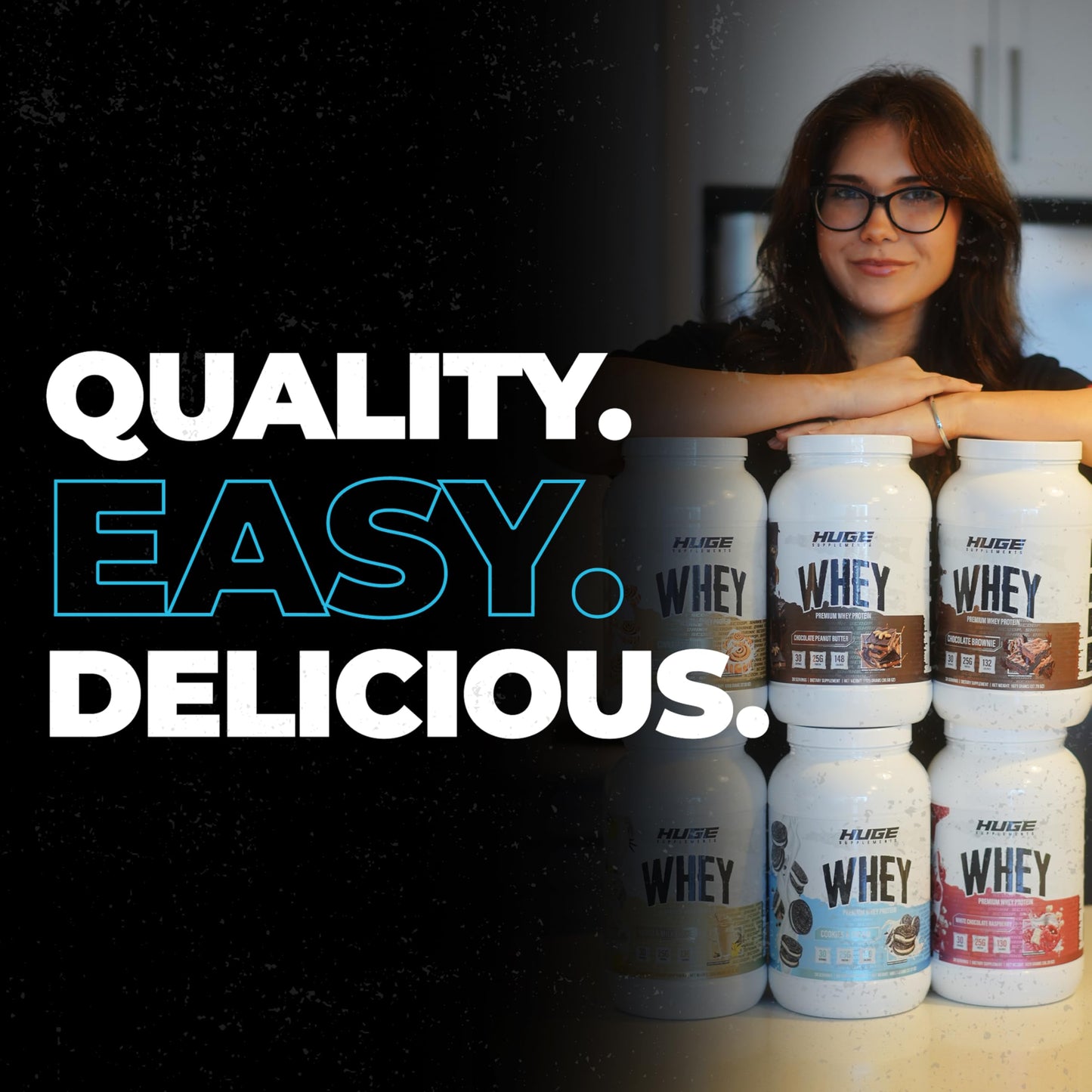 Huge Whey, Protein Powder for Muscle Gain, 25g Protein, 12g EAAs, Supports Muscle Growth, Performance & Recovery (Chocolate Brownie, 30 Servings)