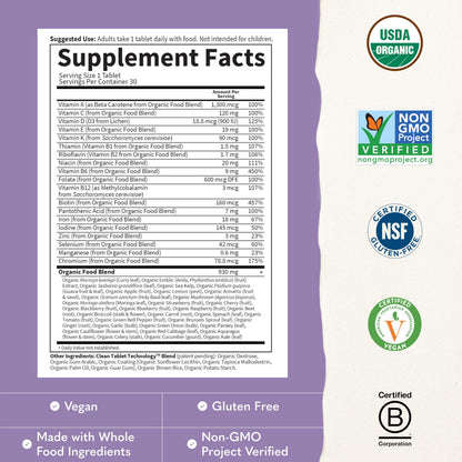 Garden of Life Prenatal Vitamins for Women, Organics Folate for Energy & Healthy Fetal Development, Non-constipating Iron, Vitamin C, B6, B12, D3, Non-GMO, Gluten-Free, Vegan, 90 Day Supply Gsupps Australia