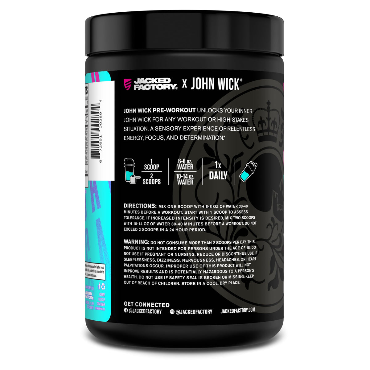 Jacked Factory X John Wick - Wick Mode Pre Workout Powder - Intense Energy, Battle-Ready Focus, Unstoppable Commitment, and Sheer Will Jacked Factory