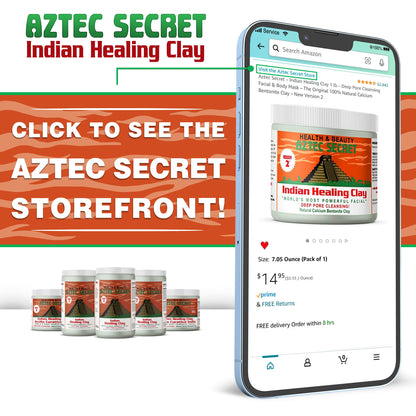 Aztec Secret– Indian Healing Clay 16 Oz – Deep Pore Cleansing Facial & Body Mask – The Original 100% Natural Calcium Bentonite Clay – New Version 2 Aztec Secret