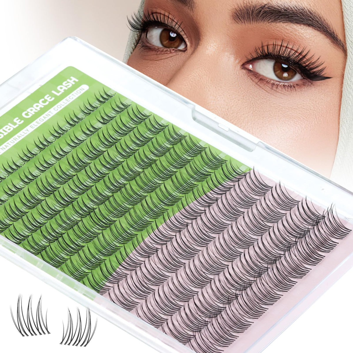 KEYYOU Natural Lash Clusters,Aurora Wispy Lashes,Seamless Mascara Look KEYYOU