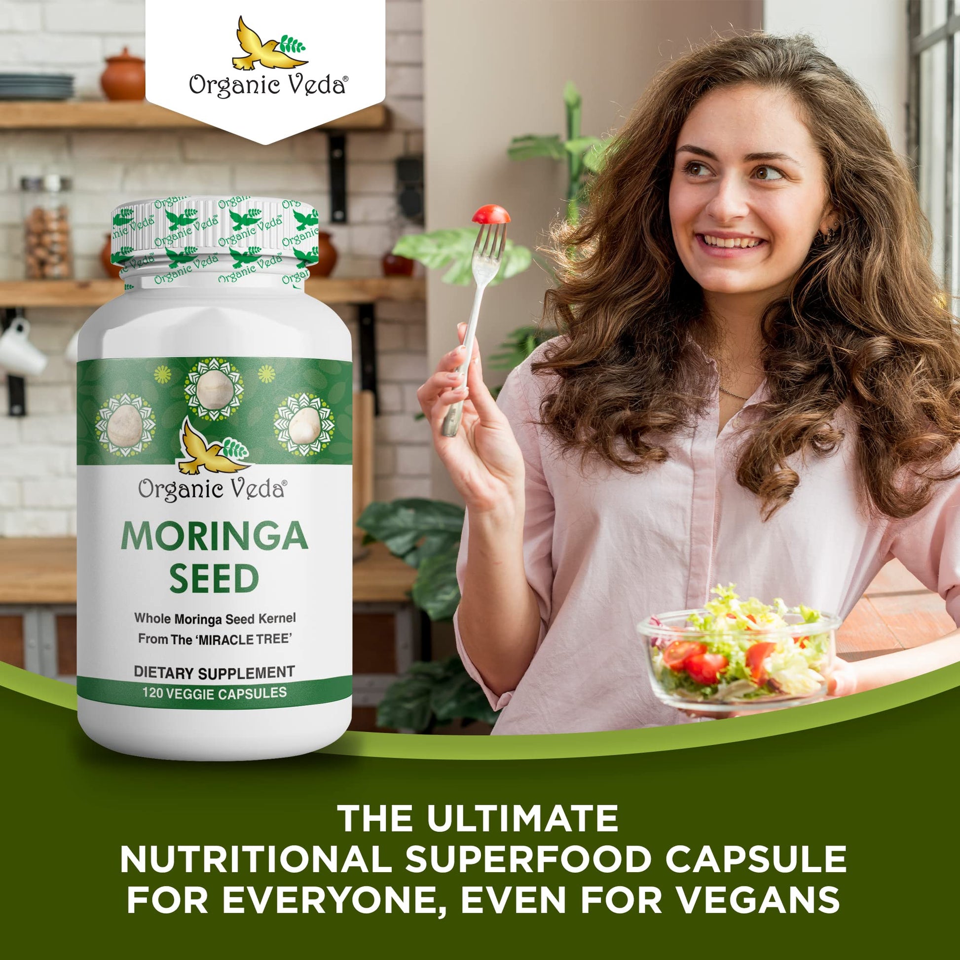 Organic Veda Moringa Seed Capsules - Pure Organic Moringa Capsules Seed Powder Organic Veda buy australia supplements