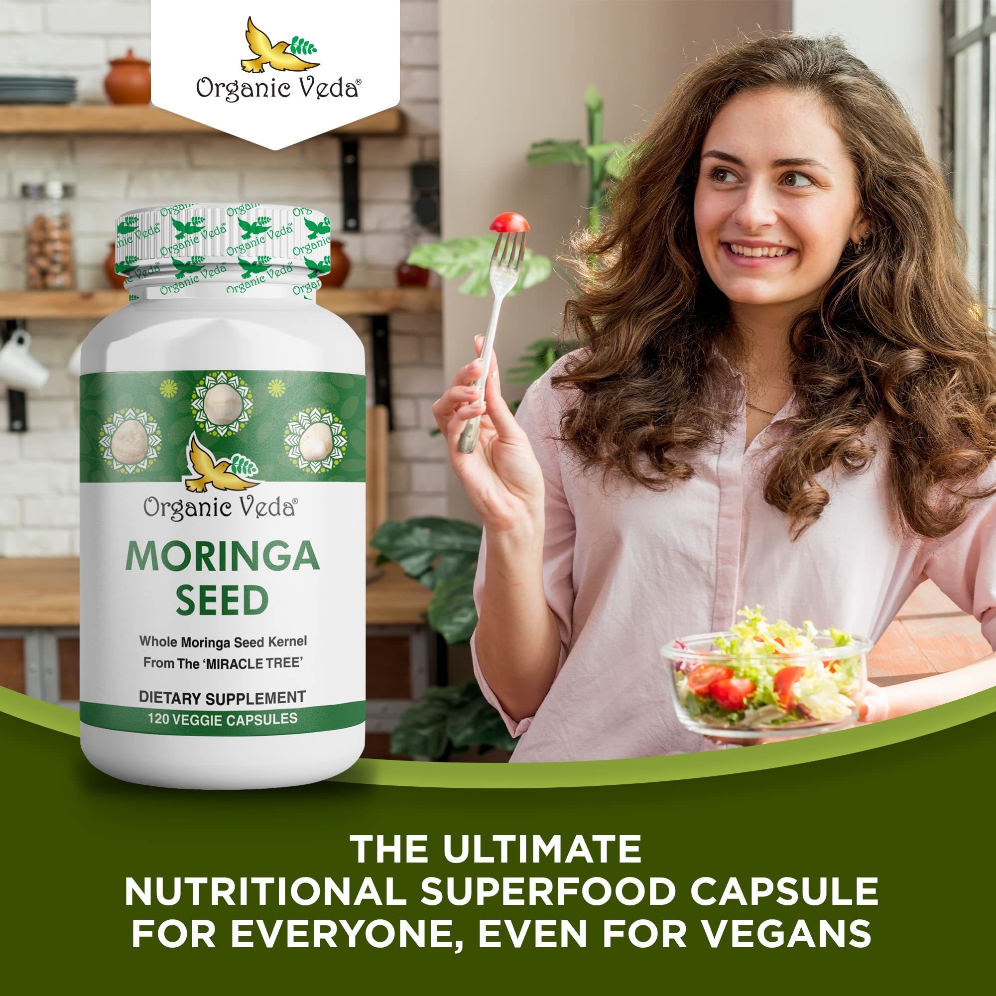 Organic Veda Moringa Seed Capsules - Pure Organic Moringa Capsules Seed Powder Organic Veda buy australia supplements