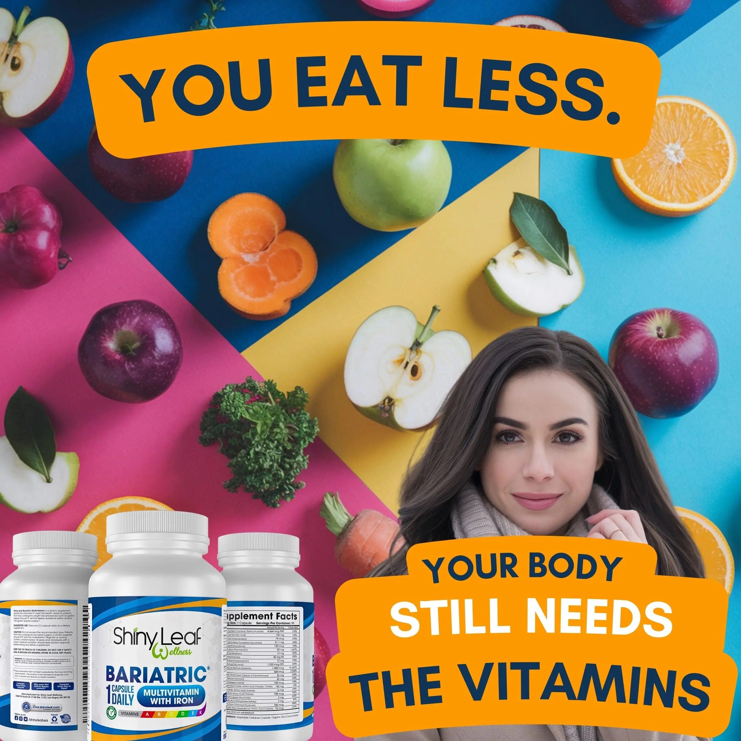 Bariatric Multivitamin with Iron One Capsule Per Day and CoQ10 100mg Supplement for Brain Health and Energy Management Shiny Leaf buy australia supplements