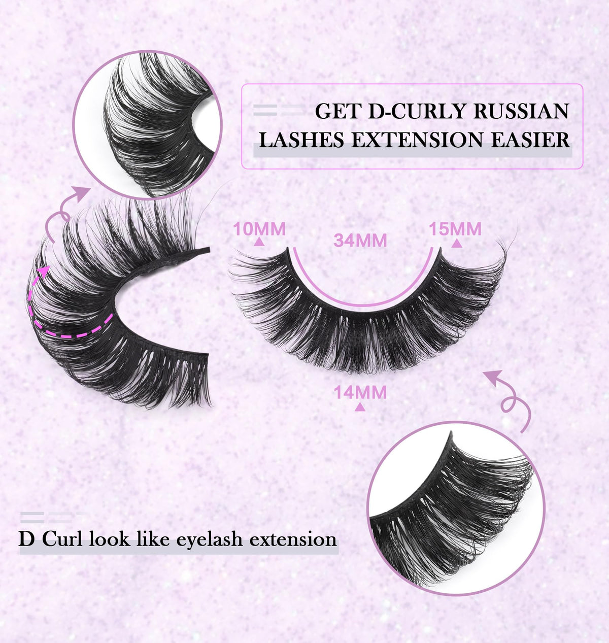False Eyelashes Russian Strip Lashes Volume Fake Eyelashes Extension D-Curly Wispy Handmade Soft Reusable 14 Pairs Lashes Pack zanlufly