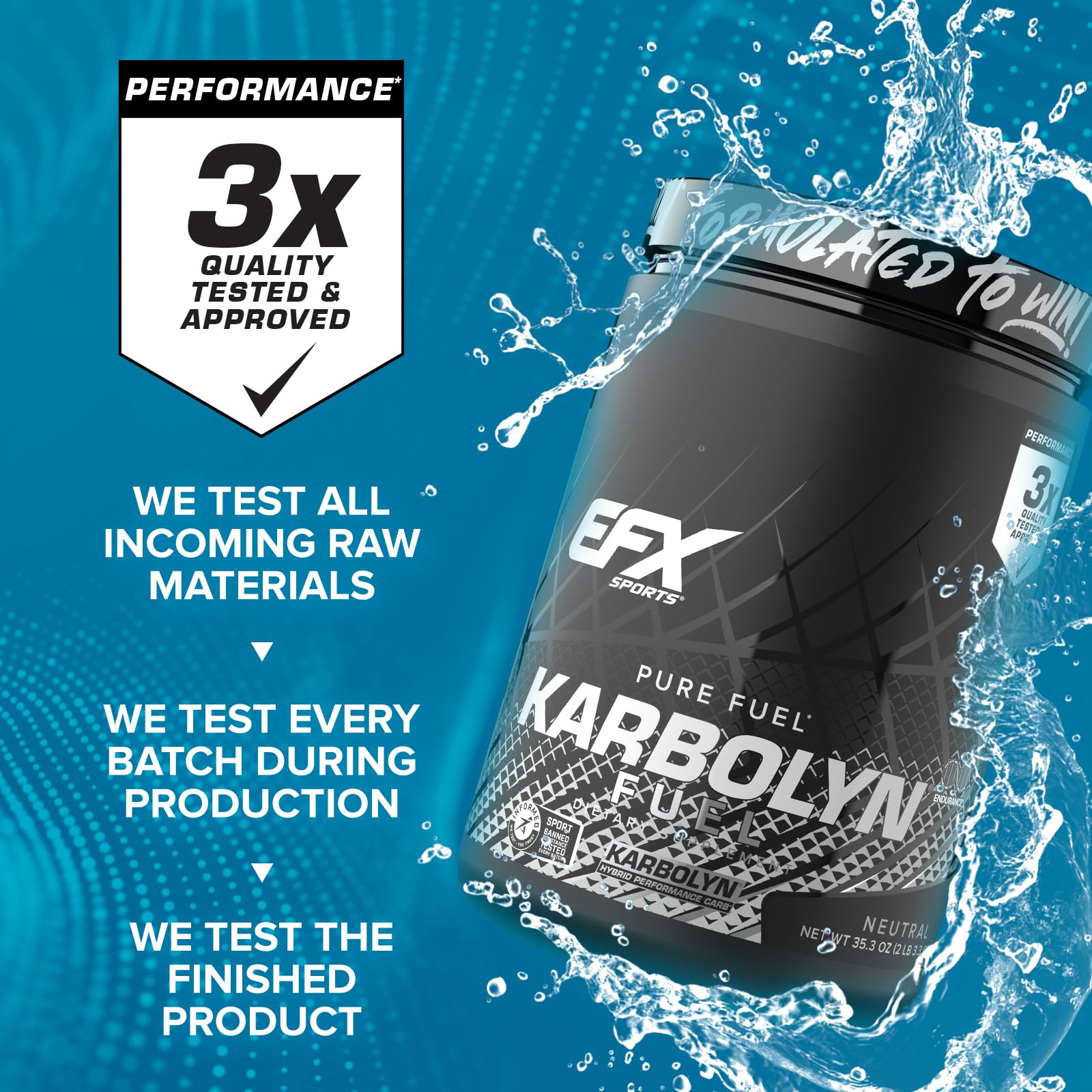 EFX Sports Karbolyn Fuel | Fast-Absorbing Carbohydrate Powder | Carb Load, Sustained Energy, Quick Recovery | Stimulant Free | 20 Servings (Neutral) EFX Sports buy australia supplements