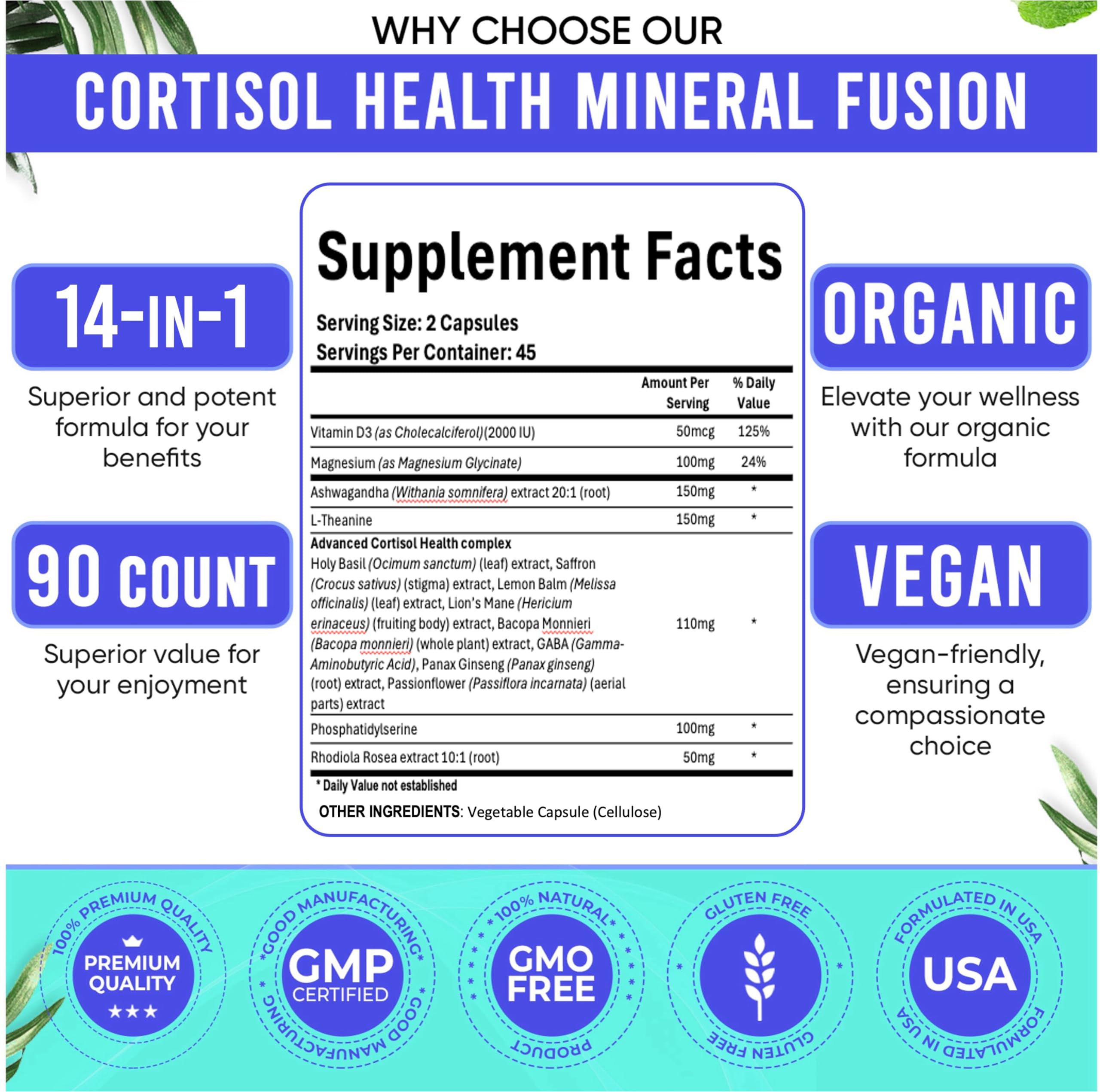 Adndale Cortisol Supplements for Women. Cortisol Reducer 14-in-1 Ashwagandha Supplement with Magnesium Glycinate, L-Theanine & More. 90 Capsules. Adndale buy australia supplements