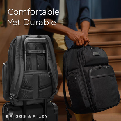 Briggs & Riley Medium Cargo Backpack for Women & Men - Laptop Backpack, For Work & Travel, Lightweight & Durable, Padded Straps, Fits up to 15" Laptop - @work Collection, Black Gsupps Australia