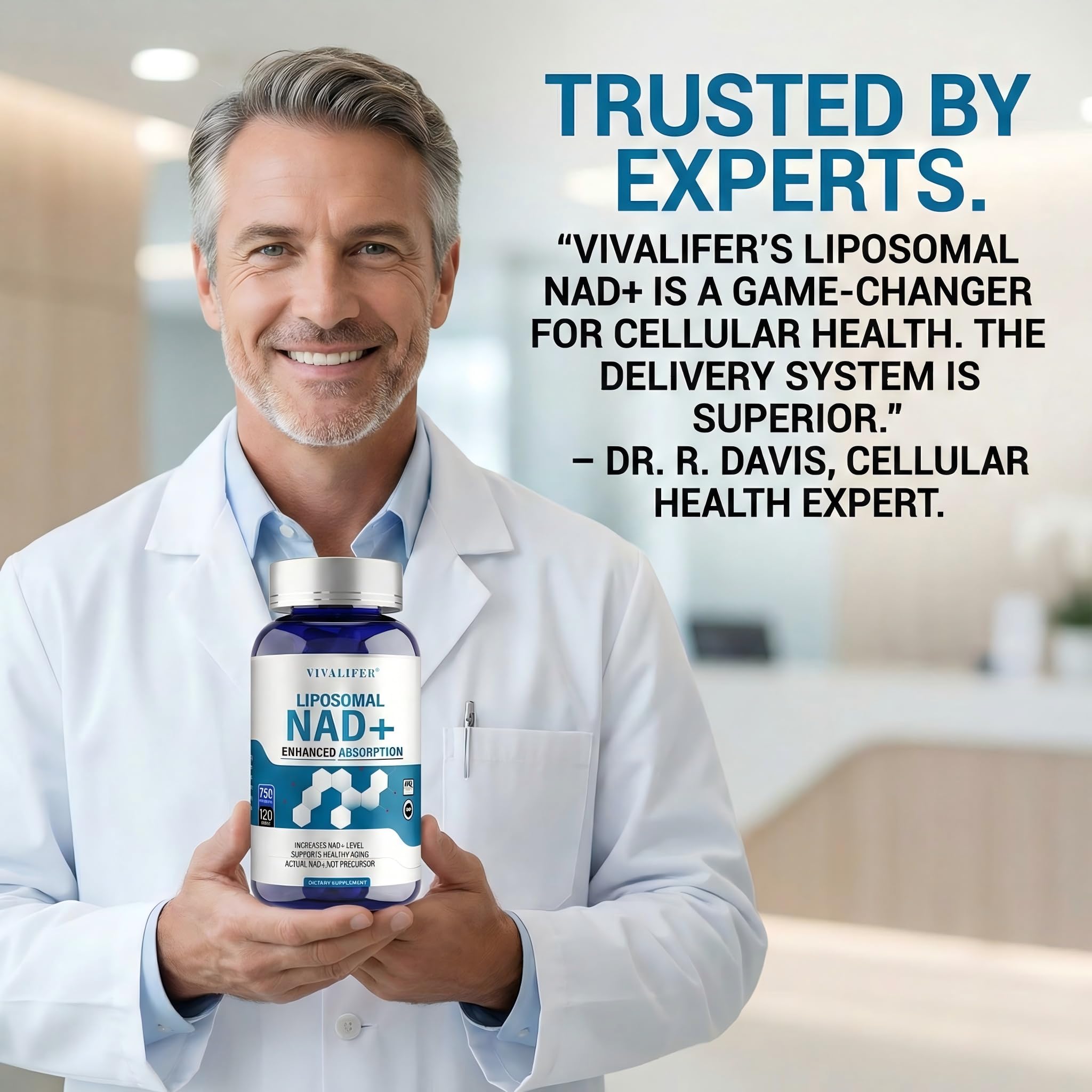 Liposomal NAD+ Supplement 750mg - 120 Capsules NMN Alternative Superior Absorption & Bioavailability -True Nicotinamide Adenine Dinucleotide for Cellular Energy, DNA Repair Support & Healthy Aging DQQI buy australia supplements
