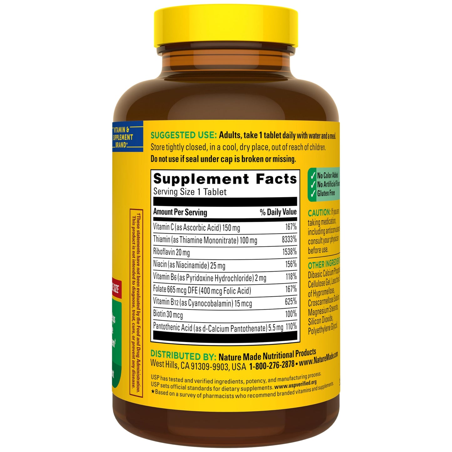 Nature Made Super B Complex with Vitamin C & Folic Acid, 140 Tablets | B Complex Vitamins for Women and Men, Dietary Supplement for Immune Support, Gluten Free, 140 Day Supply Gsupps Australia