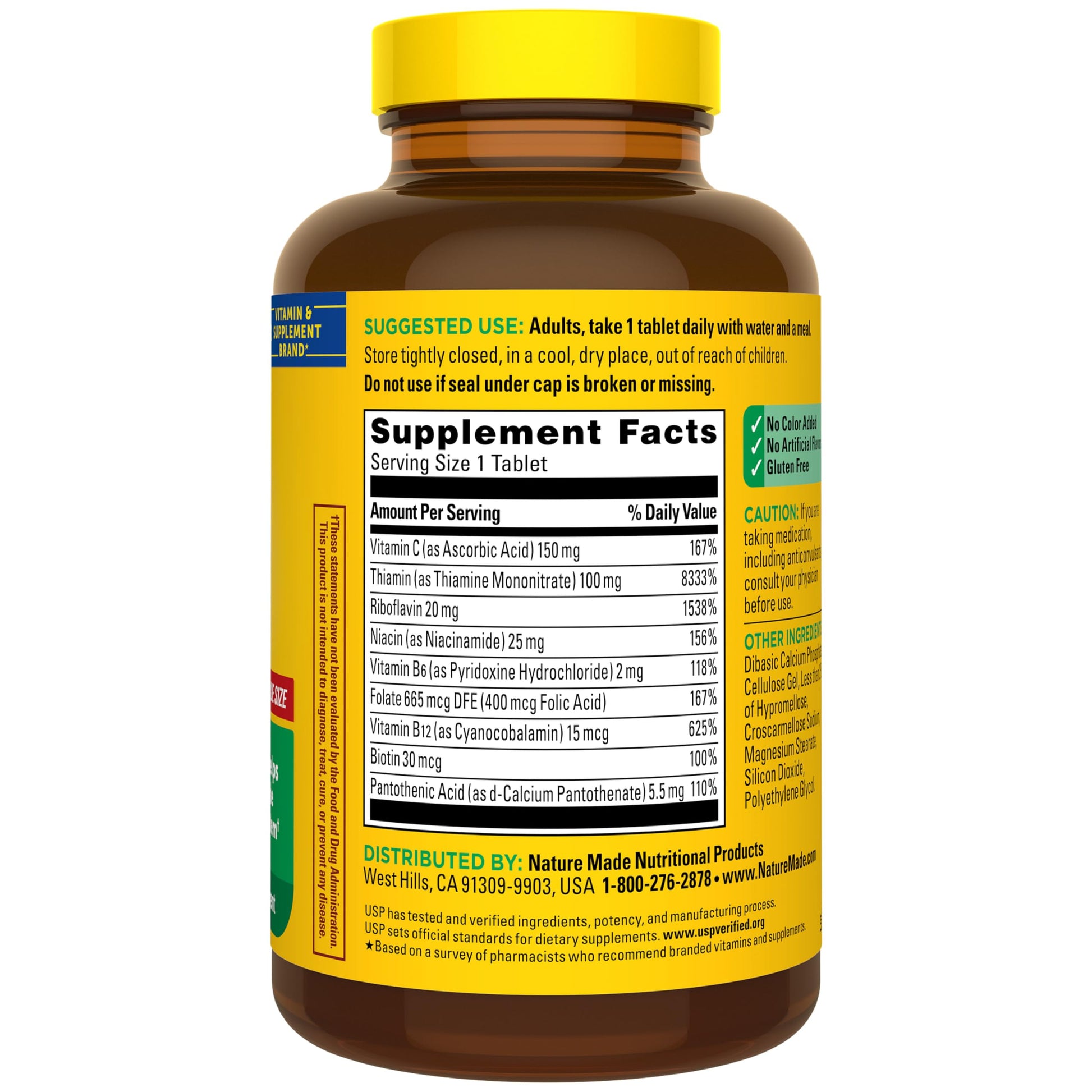 Nature Made Super B Complex with Vitamin C & Folic Acid, 140 Tablets | B Complex Vitamins for Women and Men, Dietary Supplement for Immune Support, Gluten Free, 140 Day Supply Gsupps Australia