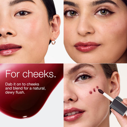 Clinique Pop Lip + Cheek Tinted Oil in Black Honey | Conditions Lips + Gives Cheeks a Natural, Dewy Flush Clinique