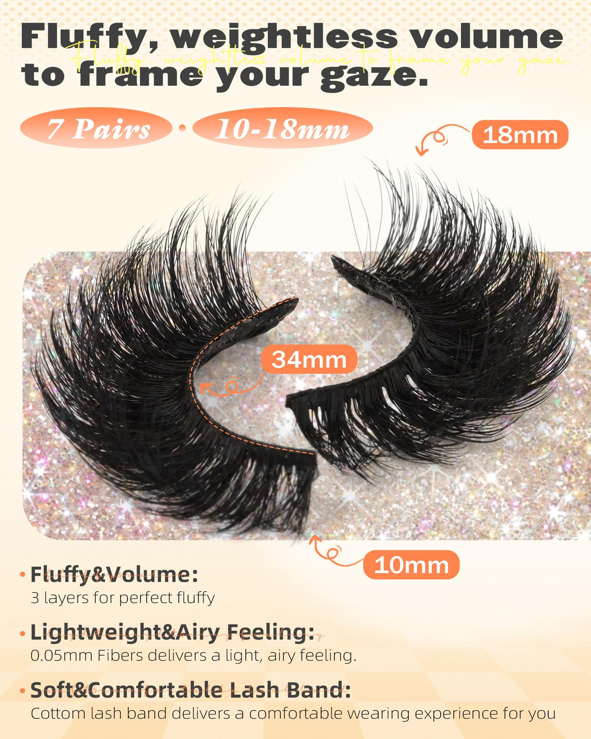 False Eyelashes Full Mink Lashes Long Eyelashes 200D Wispy Thick Russian Strip Lashes Cat Eye Volume Lash Strips D Curvature Dramatic 7 Pairs Fake Lash Extensions by Boahankuke Boahankuke