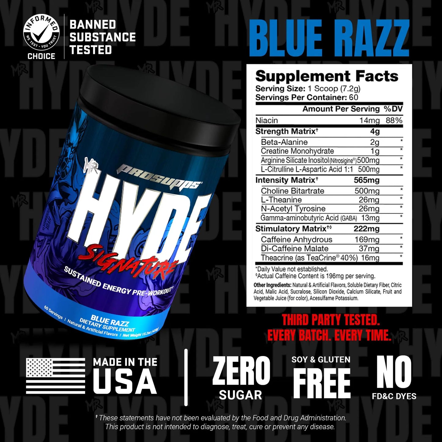 ProSupps Mr. Hyde Signature Pre Workout Powder with Creatine, Beta Alanine & Caffeine - Performance, Energy & Endurance - Clean Fitness & Gym Supplements ProSupps