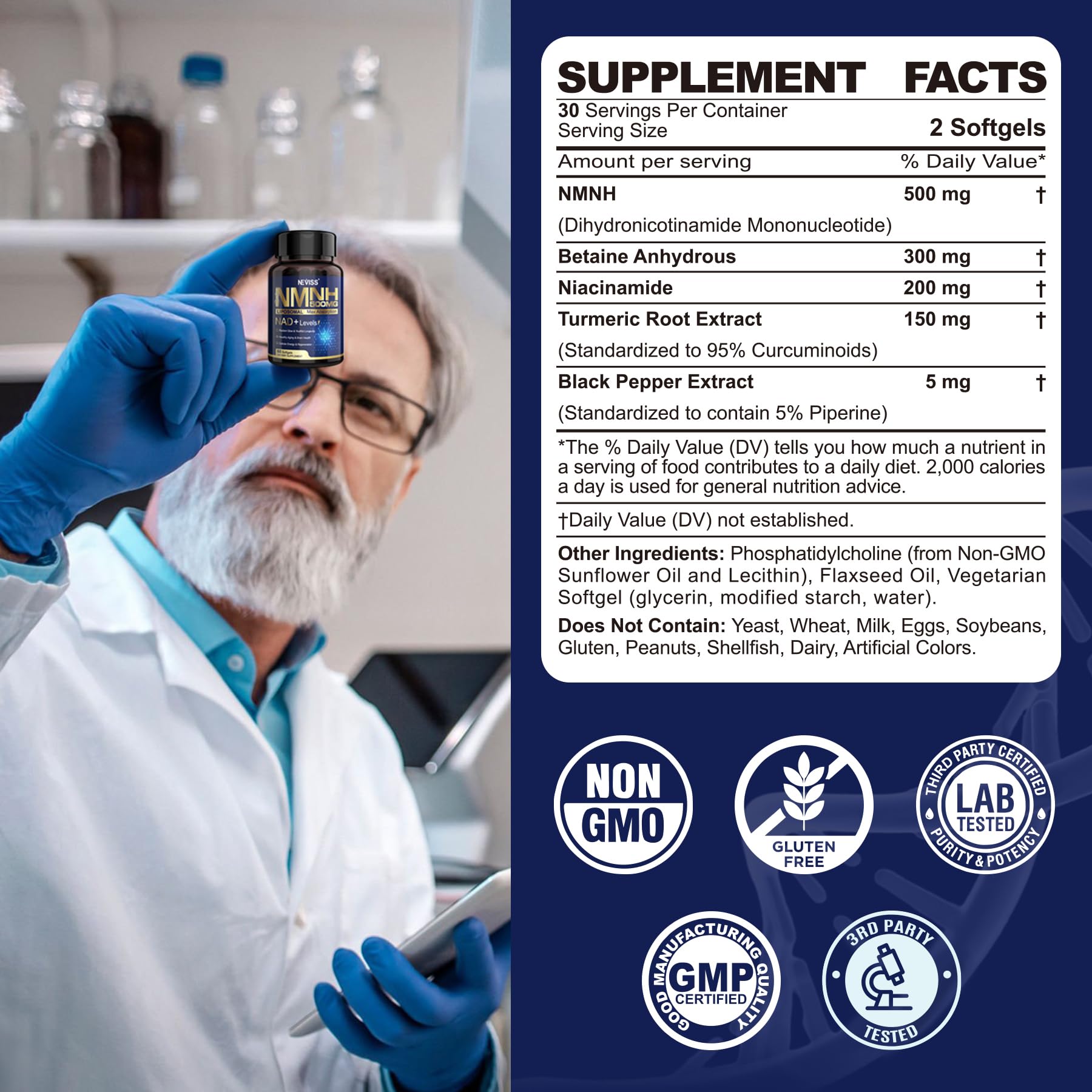 2Pack NAD+ Supplement, Next-Gen NMNH Liposomal 500mg, NR NMN Supplement Alternative, High Absorption NAD+ with Curcumin, Niacinamide for Cellular Energy, DNA Repair, Healthy Aging, 120 Softgels NEVISS buy australia supplements