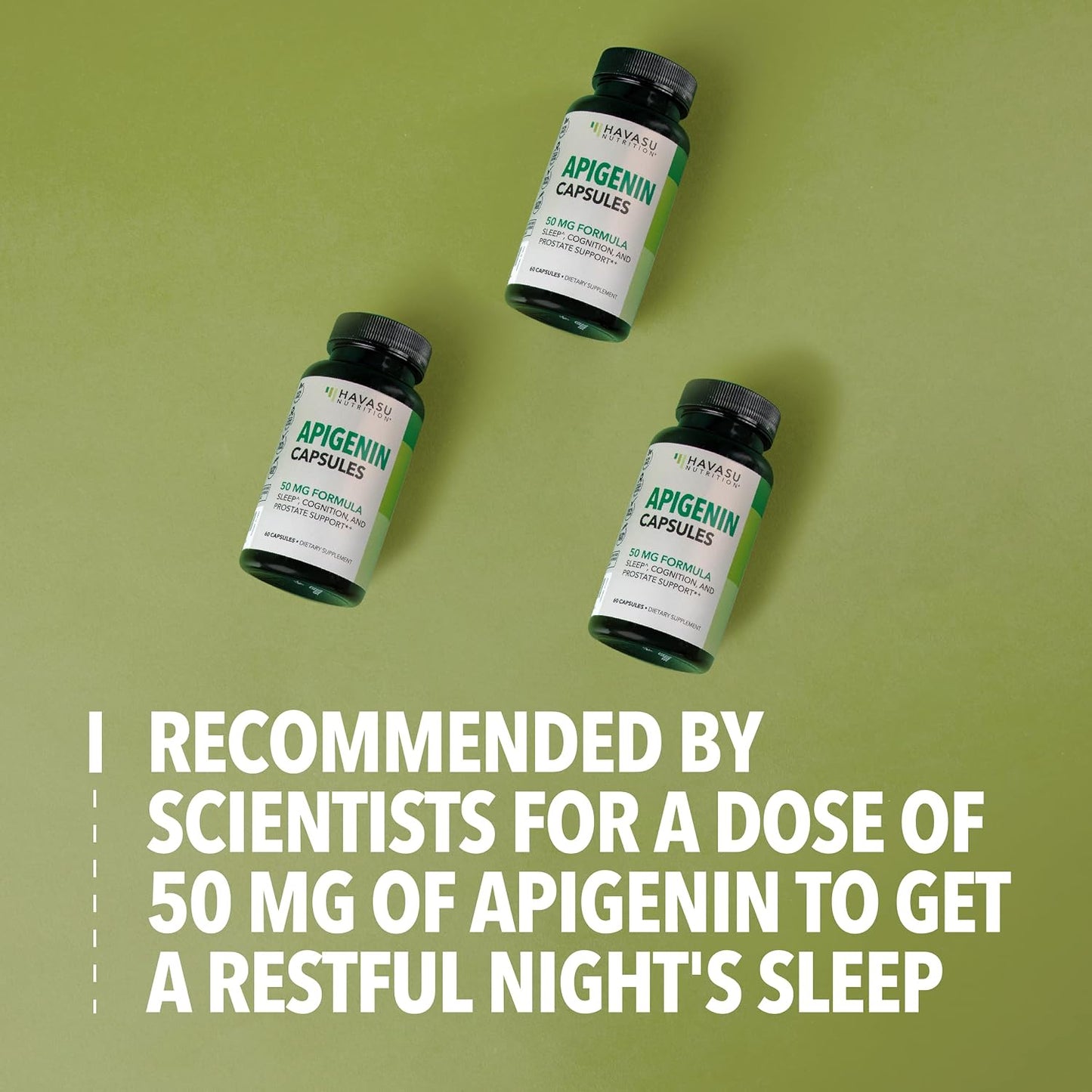 Apigenin Capsules 50mg, 60 Count, Sleep & Cognitive Support Supplement | Melatonin-Free Sleep Support, Chamomile Flavonoid for Relaxation & Cognitive Function, Vegan, Non-GMO, 2-Month Supply Gsupps Australia