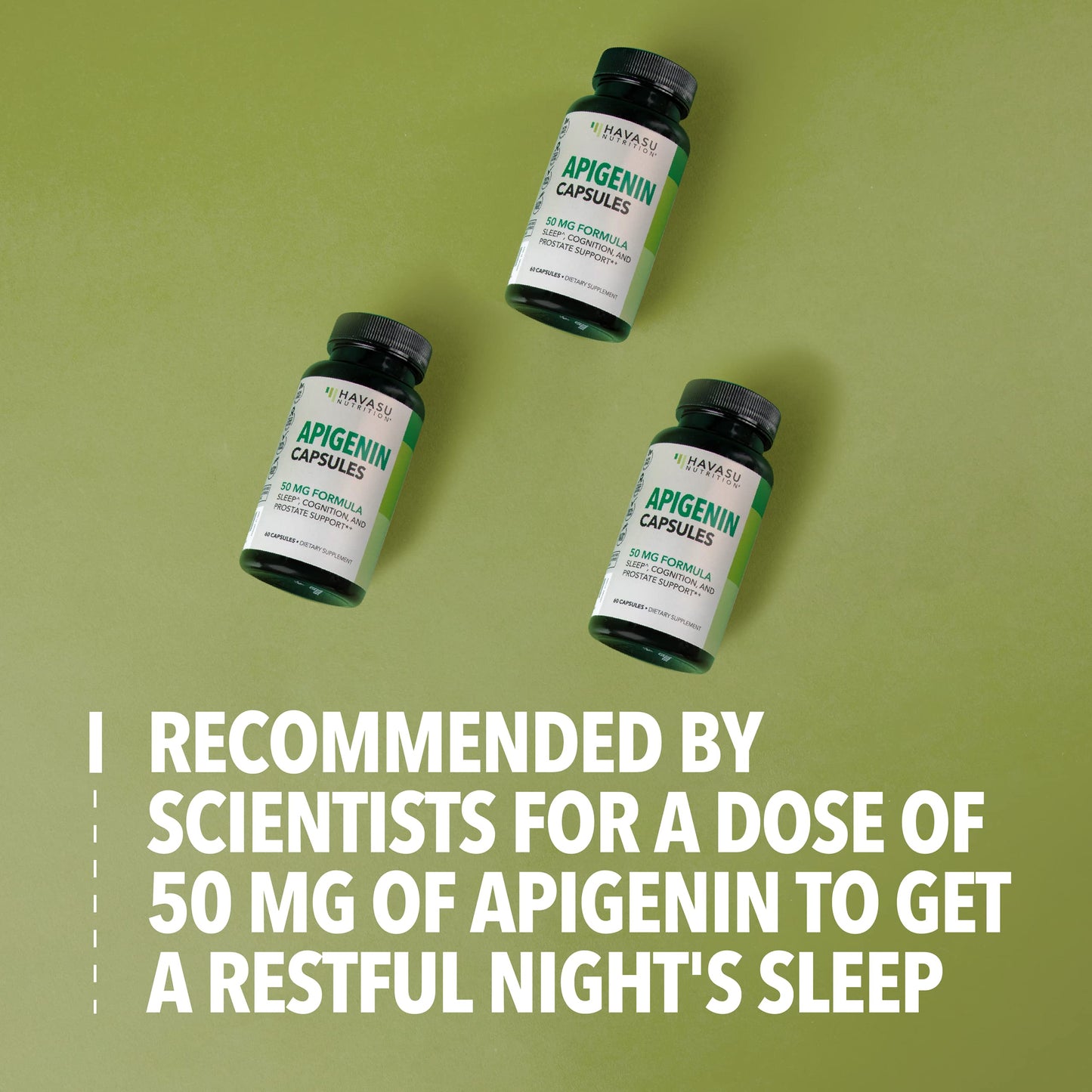Apigenin Capsules 50mg, 60 Count, Sleep & Cognitive Support Supplement | Melatonin-Free Sleep Support, Chamomile Flavonoid for Relaxation & Cognitive Function, Vegan, Non-GMO, 2-Month Supply Gsupps Australia