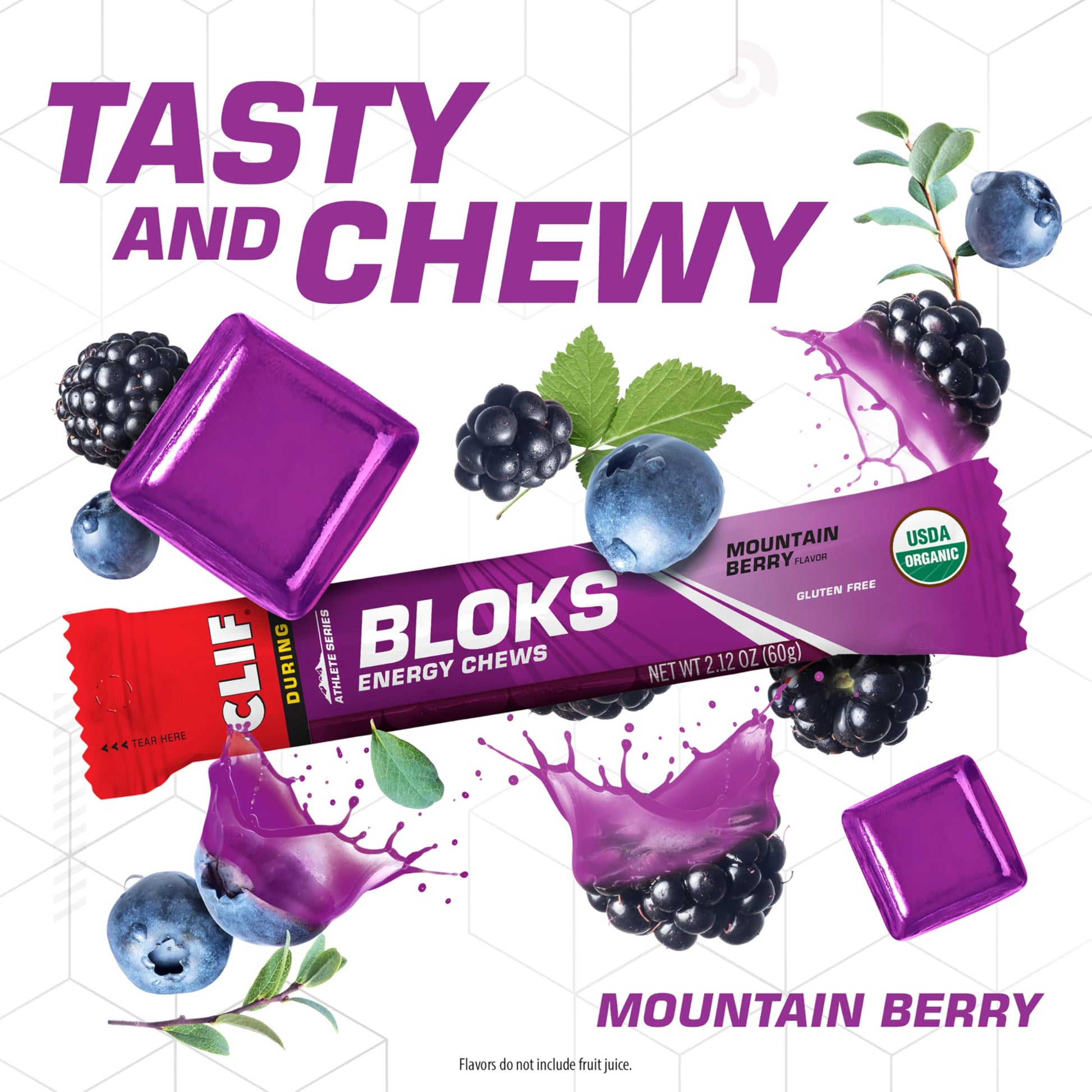 CLIF BLOKS - Mountain Berry Flavor - Energy Chews - Non-GMO - Plant Based - Fast Fuel for Cycling and Running - Quick Carbohydrates and Electrolytes - 2.12 oz. (18 Count) CLIF Bar buy australia supplements