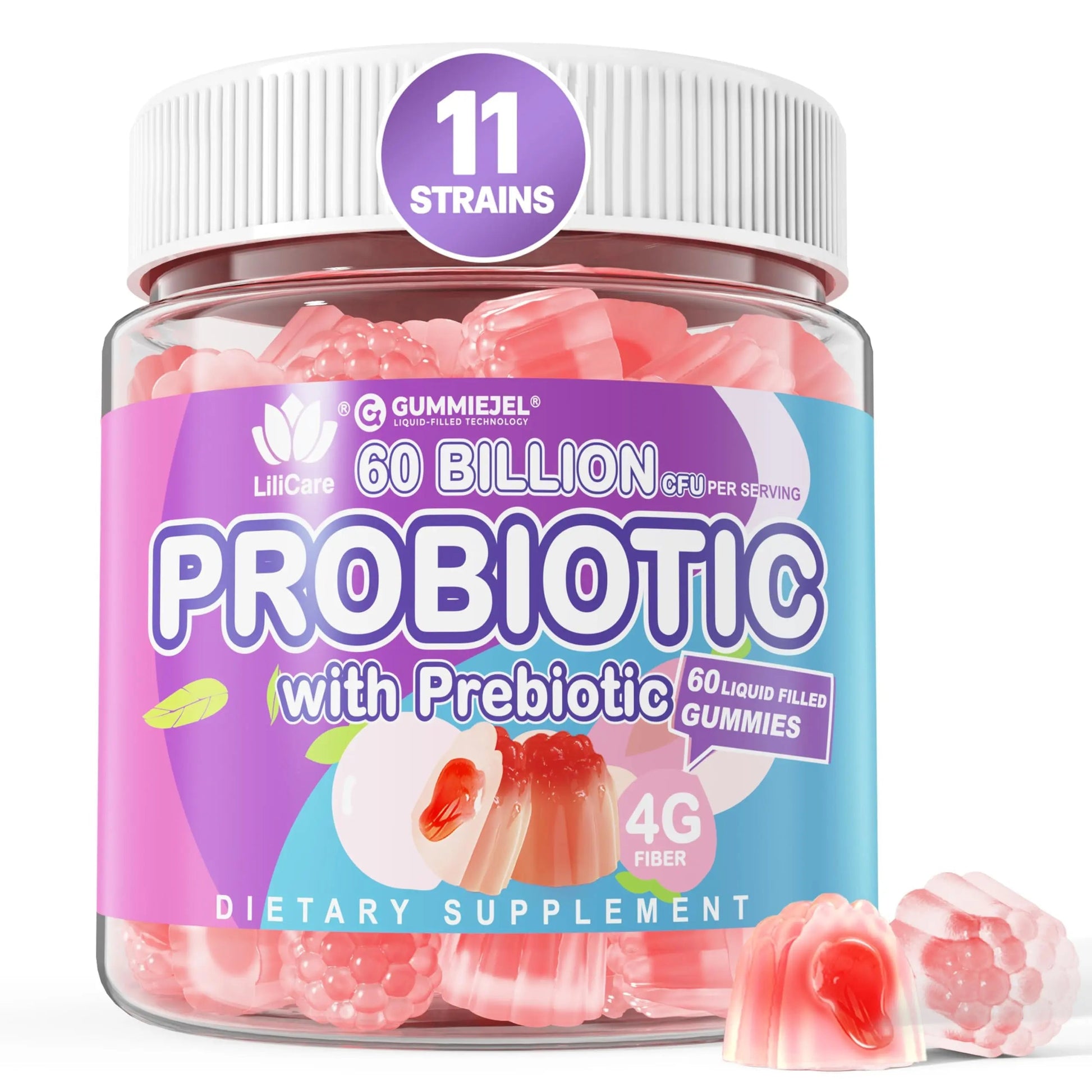 Probiotic Gummies 60 Billion CFU for Women Men & Kids, 11 Strains Probiotics + Organic Prebiotics Fiber for Immune, Digestive Health, Supports Constipation, Diarrhea, Gas & Bloating - Sugar Free, 60ct EnvyDeal buy australia supplements