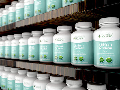 Lithium Orotate 5mg, 180 Vegetarian Lithium Capsules, Supplement Lithium Orotate 5mg, 180 Vegetarian Lithium Capsules, Helps Maintain Healthy Mood Purely Holistic