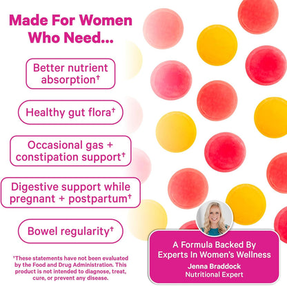 Pink Stork Prenatal Fiber Gummies for Women, 60 Vegan Chews | 3g Prebiotic Inulin from Chicory Root, Natural Pregnancy & Postpartum, Eases Occasional Constipation
