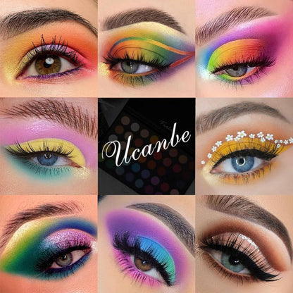 UCANBE Highly Pigmented Eye Makeup Palette, Matte Shimmer Metallic Eyeshadow Pallet Long Lasting Blendable Natural Colors Make Up Eye Shadows Cosmetics Gift Kit UCANBE