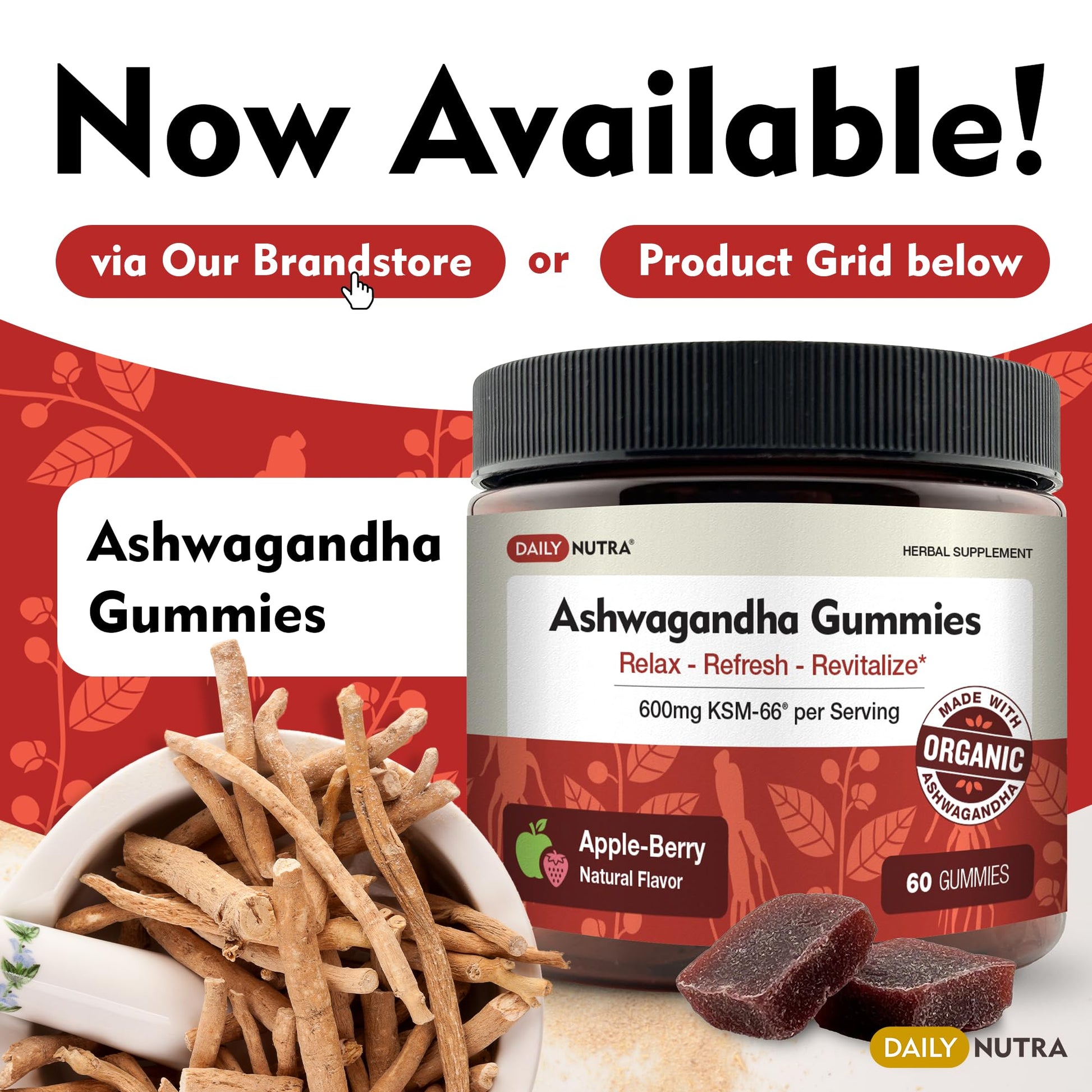 DailyNutra KSM-66 Ashwagandha 600mg Organic Root Extract - High Potency Supplement with 5% Withanolides | Relieves Tiredness, Supports Relaxation, Focus, Energy, & Muscle Growth (90 Capsules) DailyNutra buy australia supplements