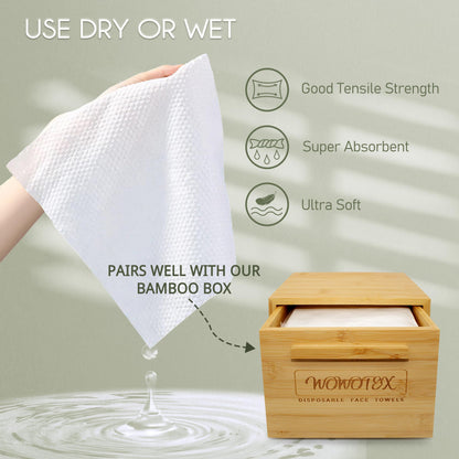 WOWOTEX Disposable Face Towels, Ultra Soft Thick Clean Facial Towels 1 Box WOWOTEX