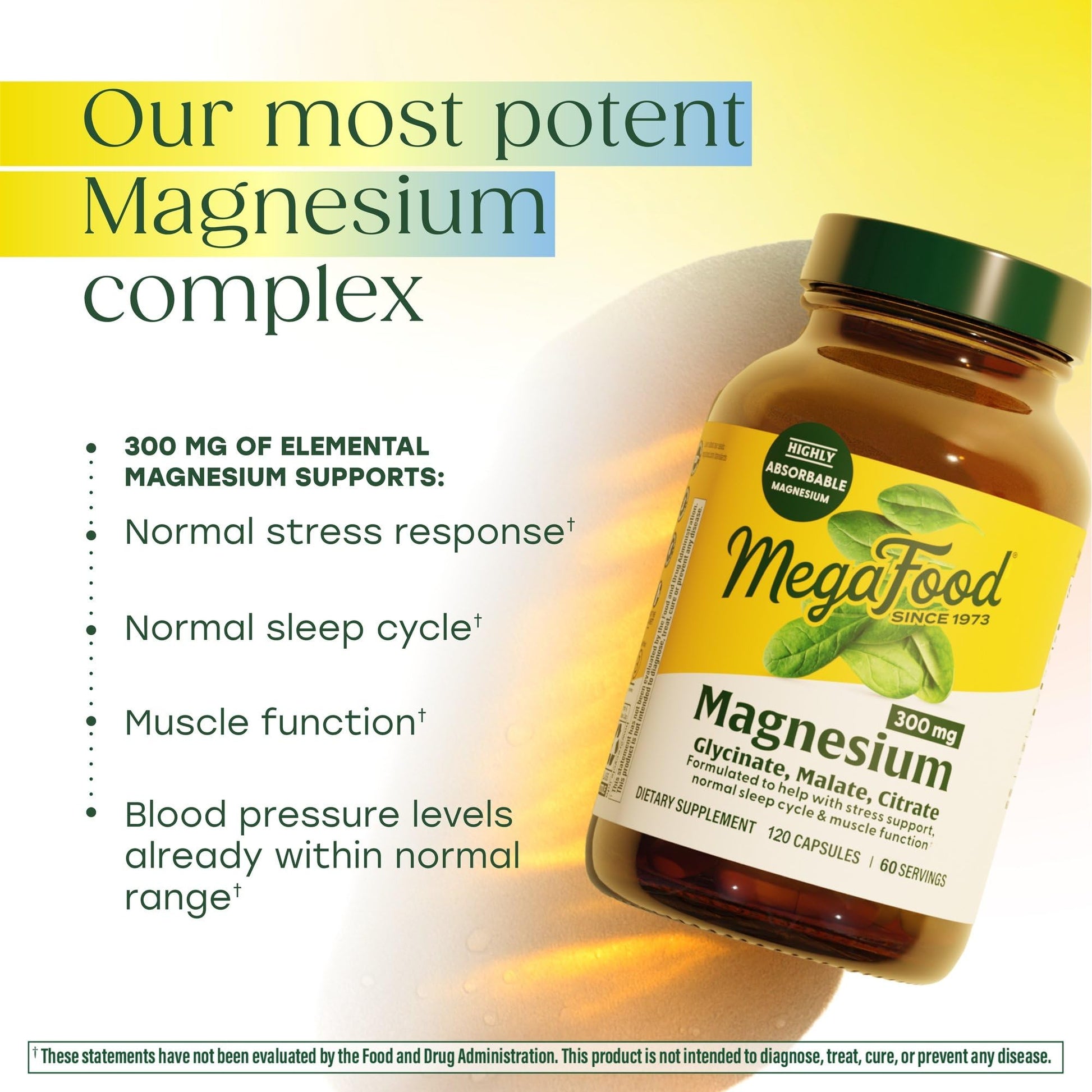 MegaFood Magnesium Glycinate, Citrate, Malate 300mg Supplement - Highly Absorbable Blend to Support Heart, Nerve Health & Relaxation, Triple Magnesium Complex Supplement, 60 Capsules (30 Servings) MegaFood buy australia supplements