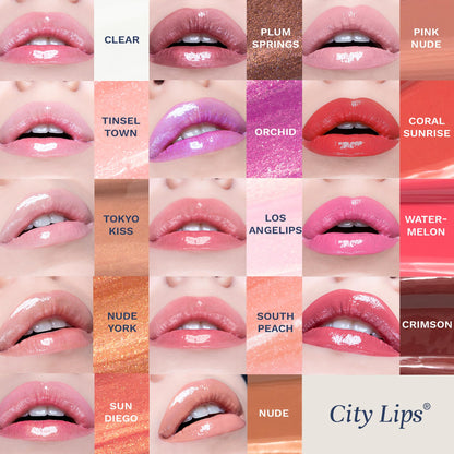 City Beauty City Lips Clear - Plumping Lip Gloss - Hydrate & Volumize - High Shine Lip Plumper - Hyaluronic Acid & Peptides Visibly Smooth Lip Wrinkles - Cruelty-Free (Clear, Pack of 1) City Beauty