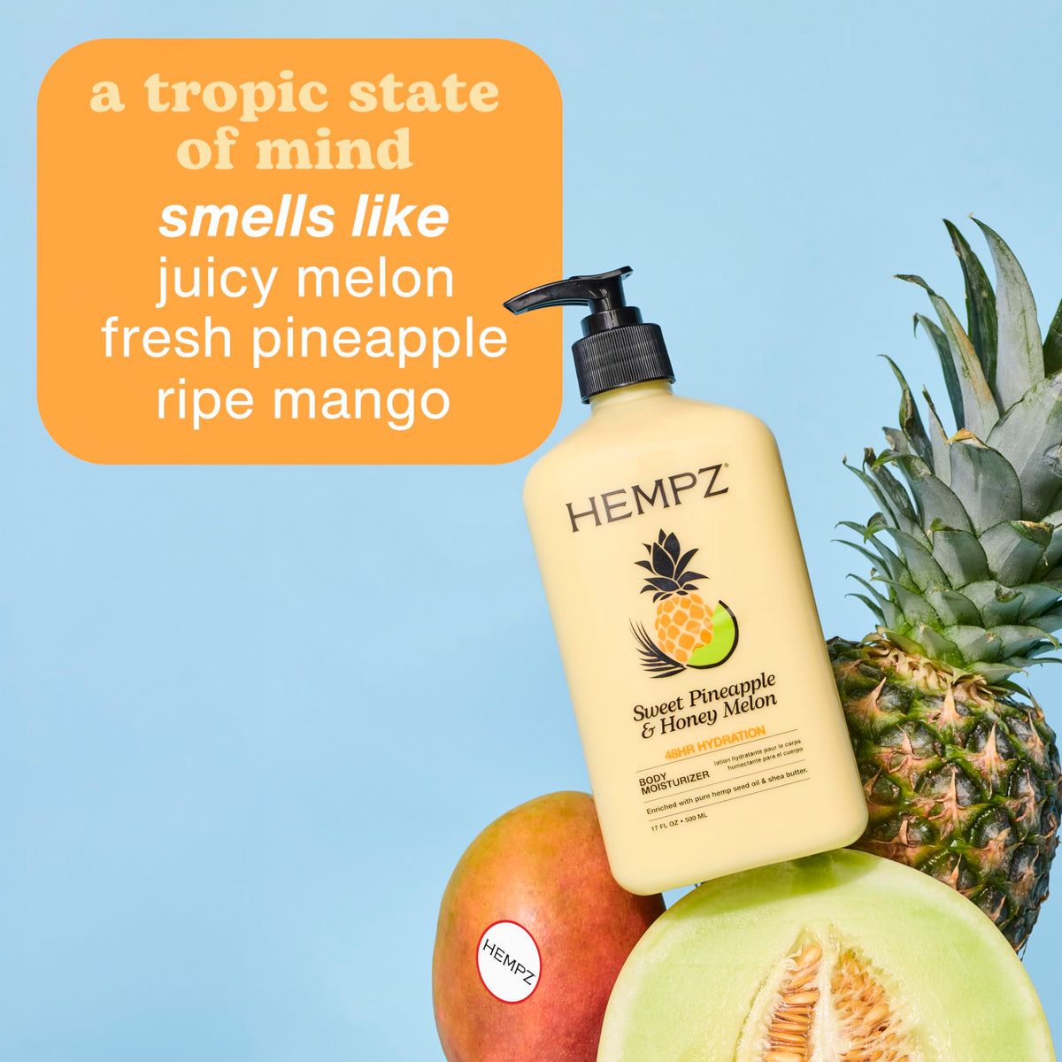 Hempz Sweet Pineapple & Honey Melon Moisturizing Body Lotion - 17 Fl Oz Hempz