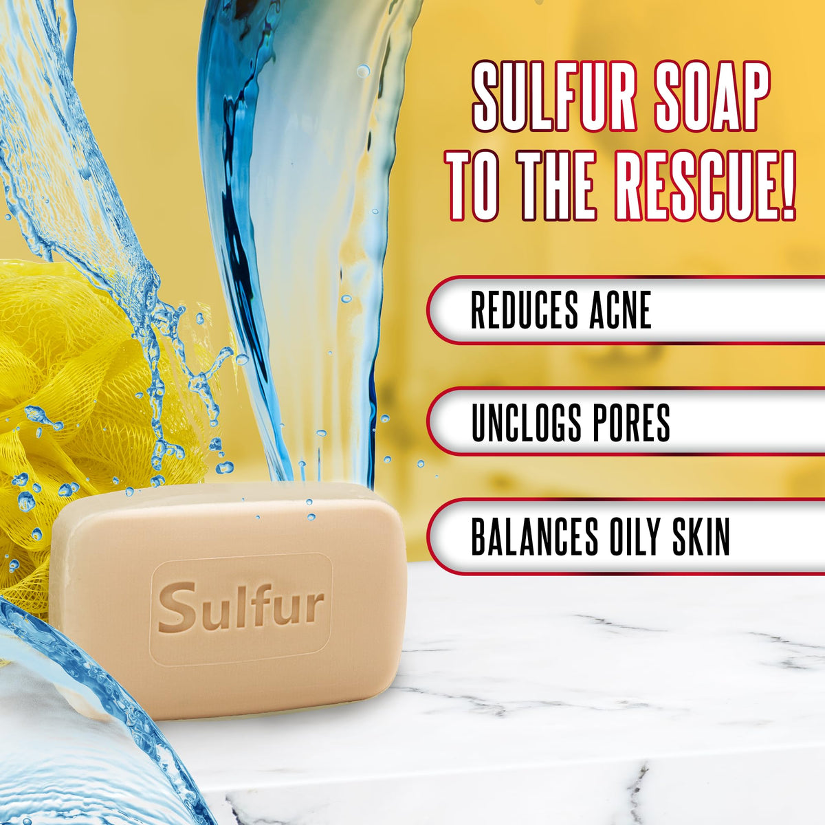 Biosulfur Grisi Acne Treatment Bar Soap | Sulfur 10% | 4.4 oz | 3-Pack Biosulfur