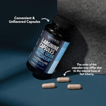 L-Arginine and L-Citrulline for Men, Nitric Oxide Support, 30 Servings | L Arginine 1000mg Capsules with L Citrulline and Tart Cherry, Performance Supplement for Men's Health, Vegan, 60 Count Gsupps Australia
