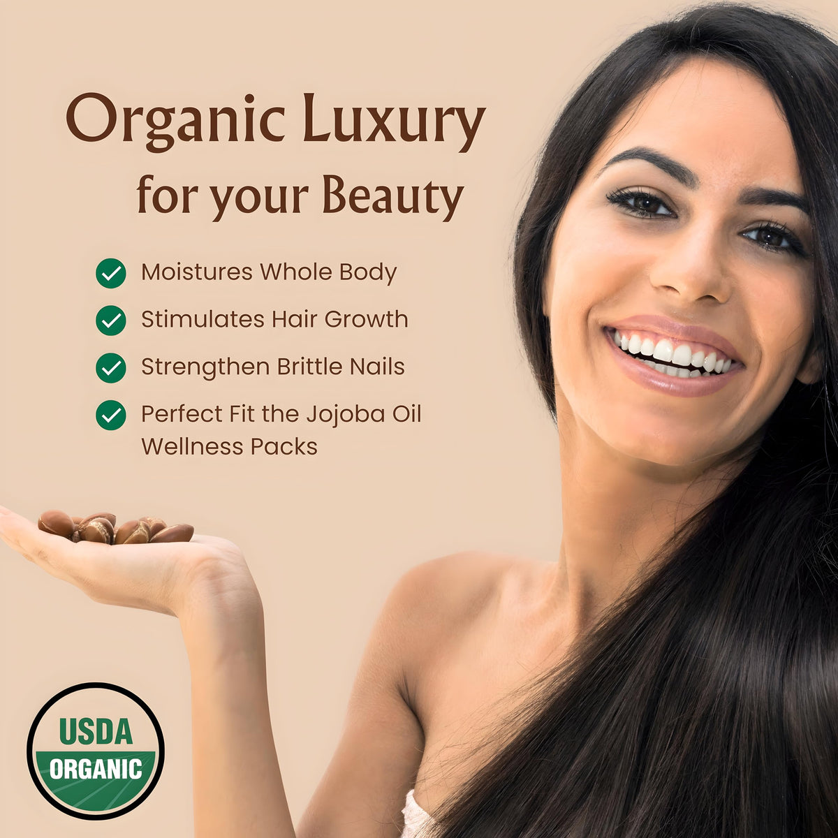 BodyJ4You Organic Golden Jojoba Oil - USDA 100% Pure Cold Pressed Unrefined BodyJ4You